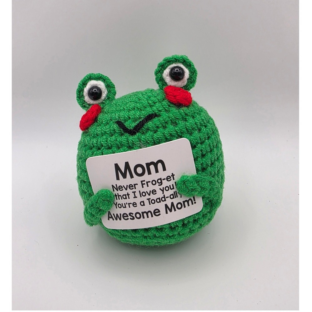 Handmade Crochet Frog Amigurumi Plushie Mom Never Frog-et Toad-ally Awesome Gift